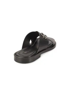 Roberto Cavalli Logo Leather Sandals