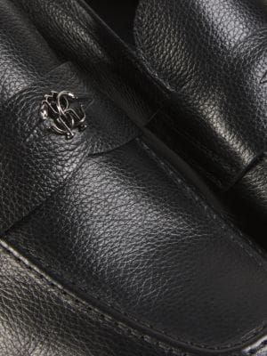 Roberto Cavalli Buckle Leather Loafers