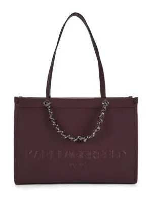 Karl Lagerfeld Paris Savoie Logo Leather Tote Bag