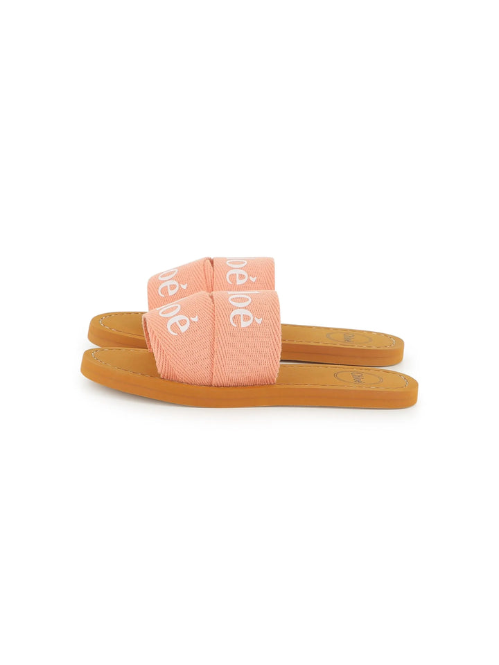 Chloé Kids logo-print flip flops