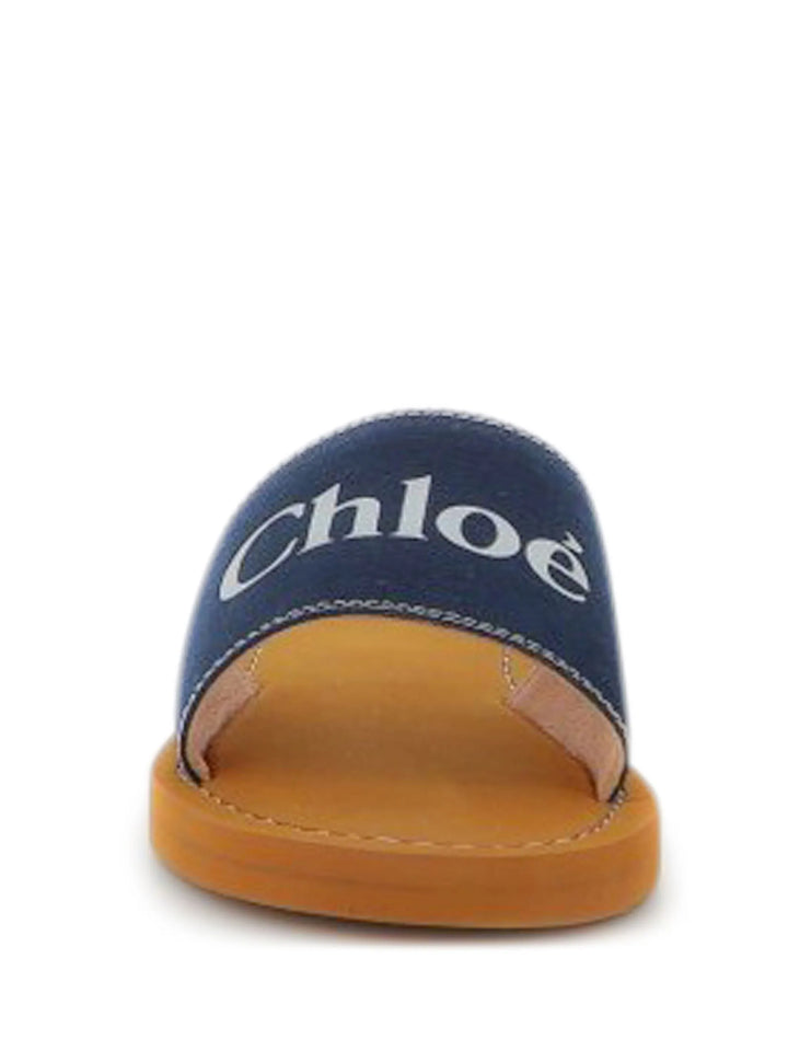 Chloé Kids logo-print flip flops
