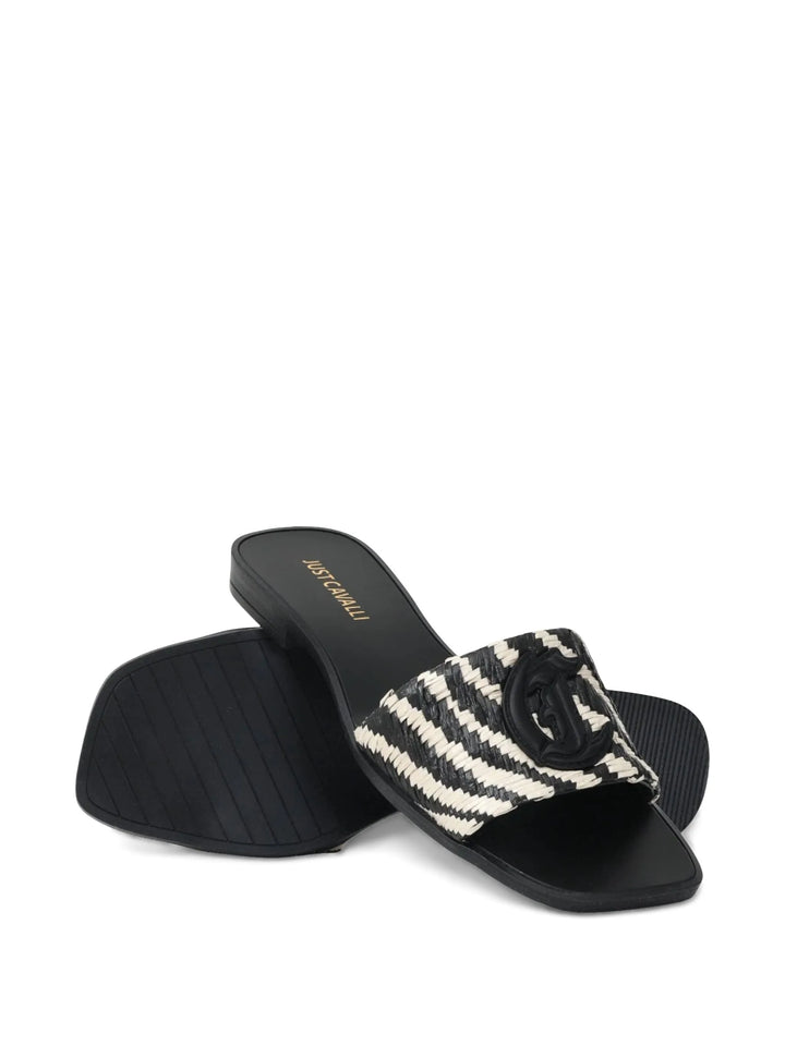Just Cavalli Elisie striped slide sandals
