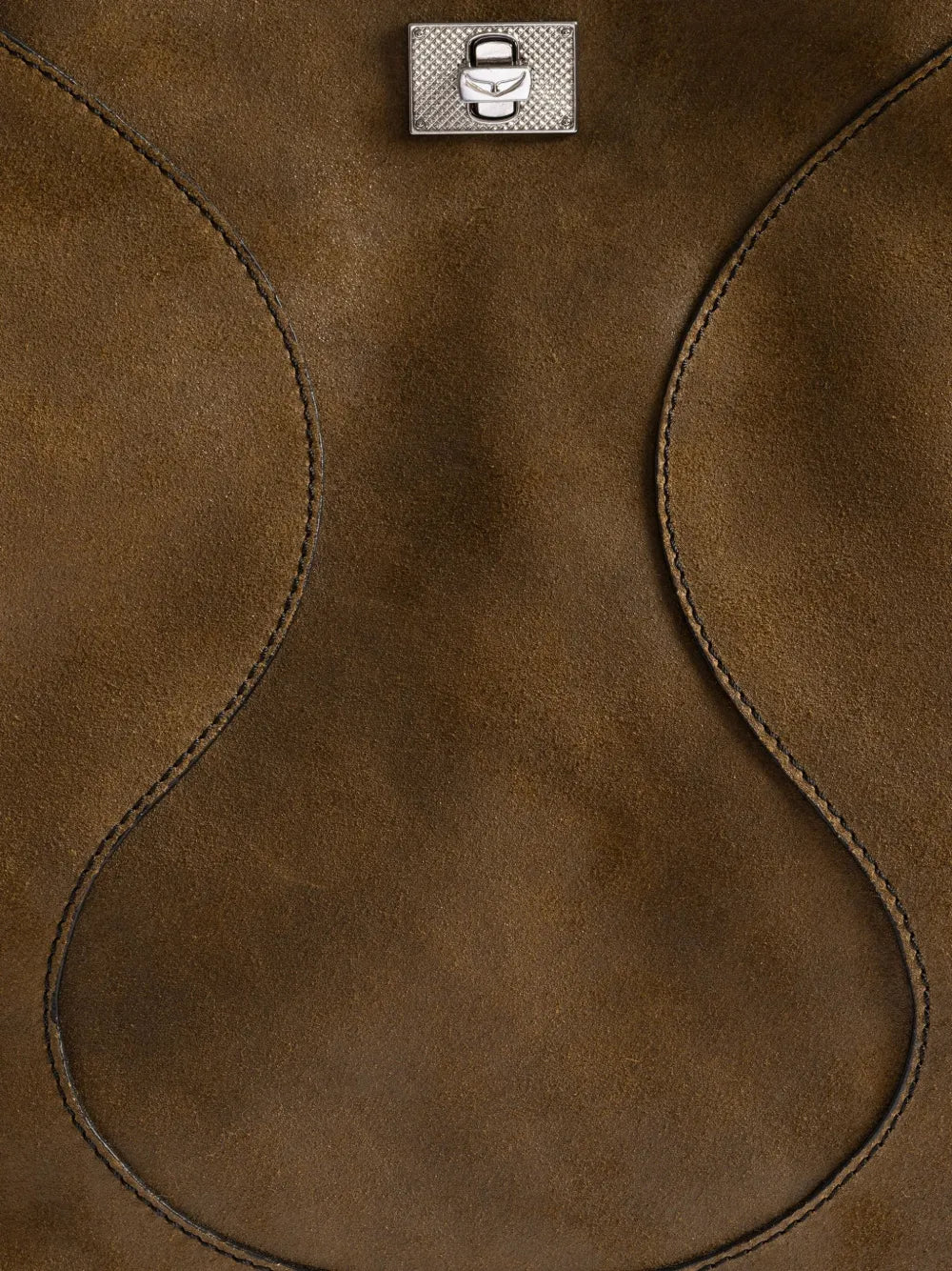 Zadig&Voltaire curved-detail suede tote bag
