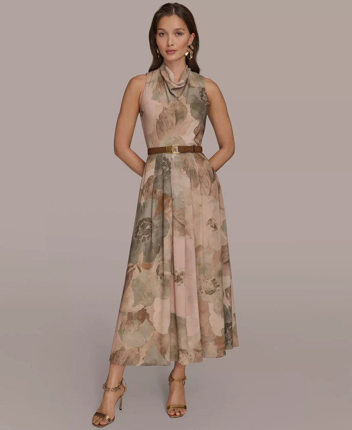 Donna Karan New York Women's Crepe Cowl Neck Dress