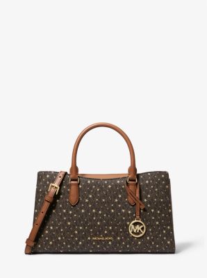 Michael Kors Arden Medium Printed Signature Logo Satchel