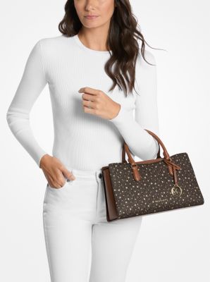 Michael Kors Arden Medium Printed Signature Logo Satchel