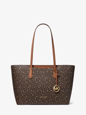 Michael Kors Arden Large Printed Signature Logo Top-Zip Tote Bag