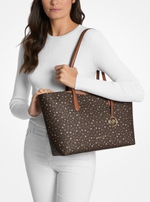 Michael Kors Arden Large Printed Signature Logo Top-Zip Tote Bag