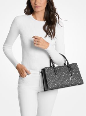 Michael Kors Arden Medium Printed Signature Logo Satchel