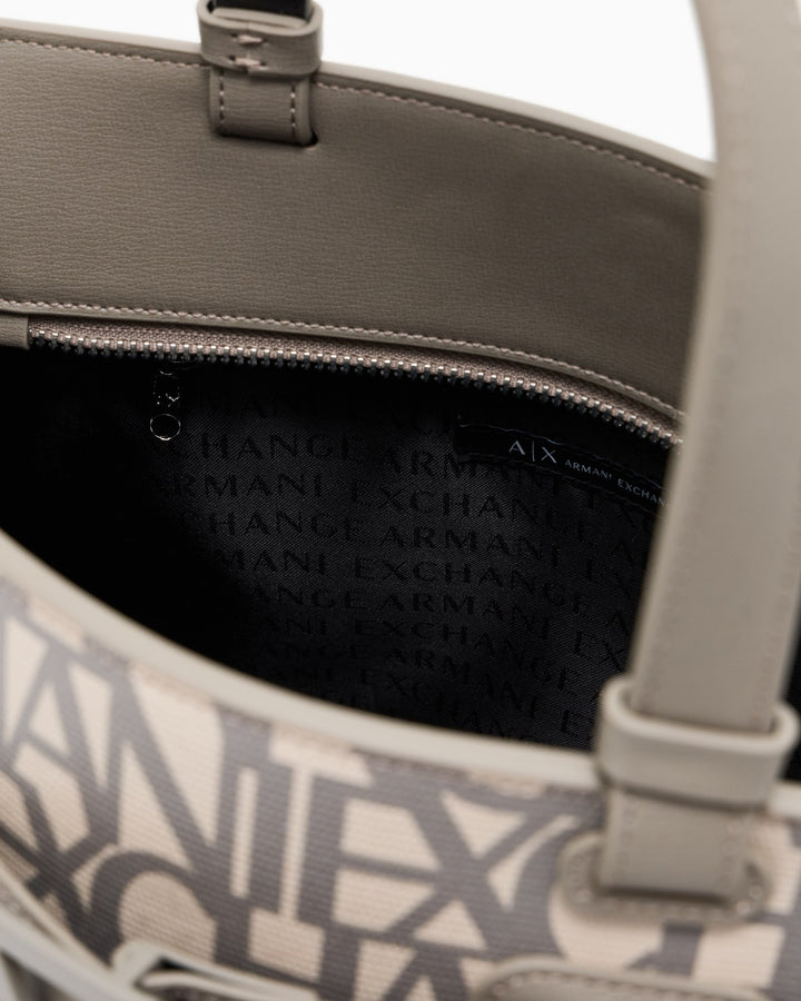 ARMANI Structured Fabric Shopper with Rope Handles