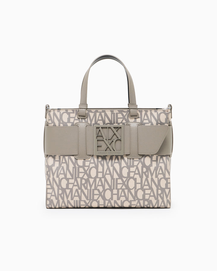 ARMANI Structured Fabric Shopper with Rope Handles