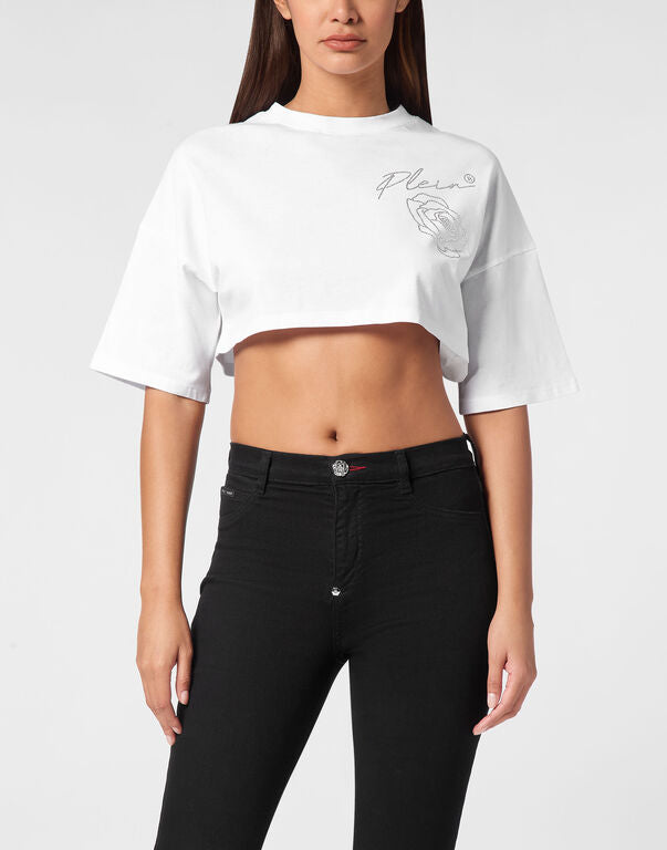 PHILIPP PLEIN Roses Cropped Top