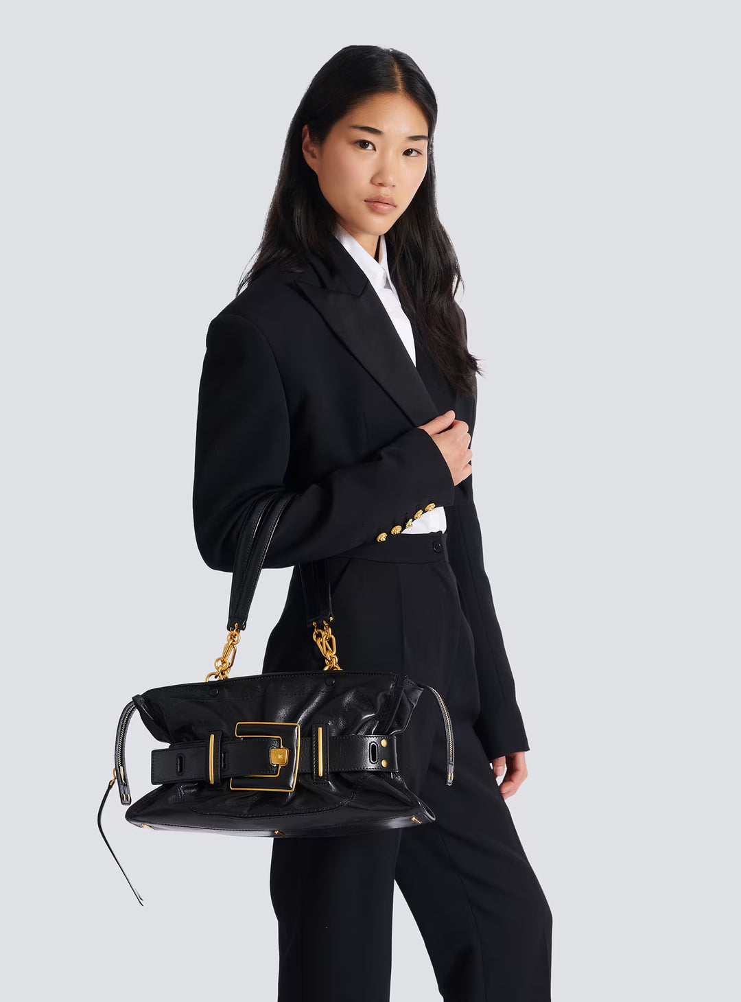 BALMAIN Calfskin leather Anthem bag