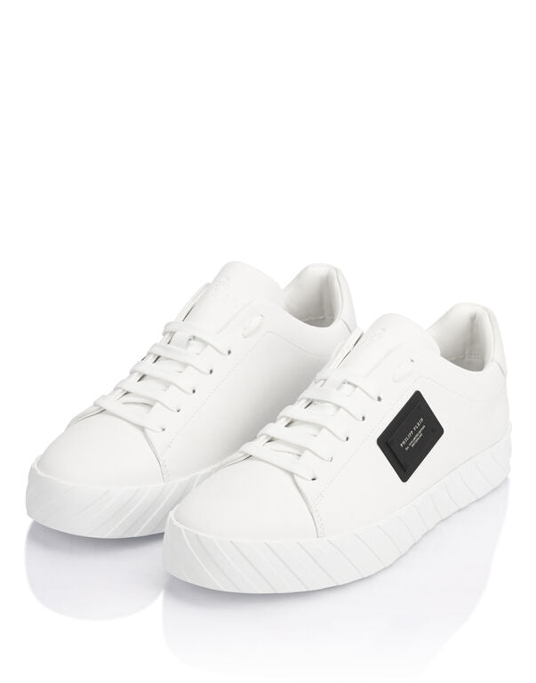 PHILIPP PLEIN Nappa Leather Low-Top Sneakers Placca