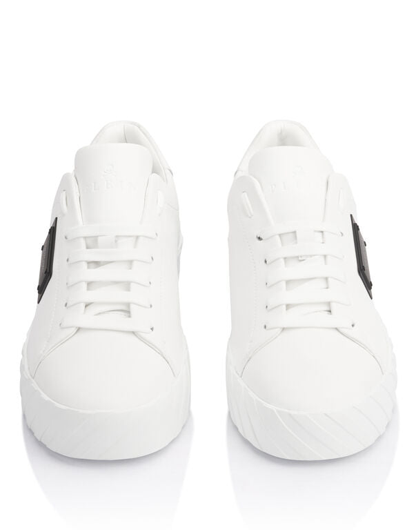 PHILIPP PLEIN Nappa Leather Low-Top Sneakers Placca