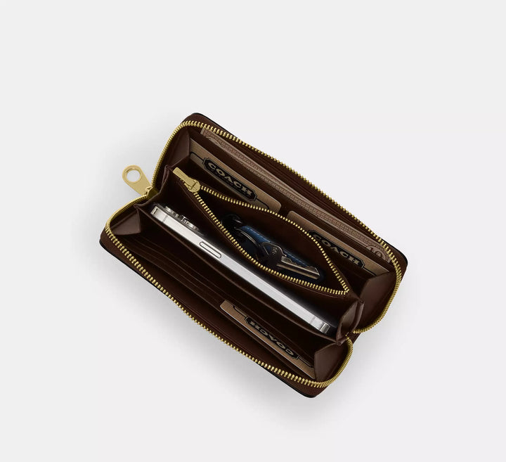 COACH Long Zip Around Wallet With Floral Print