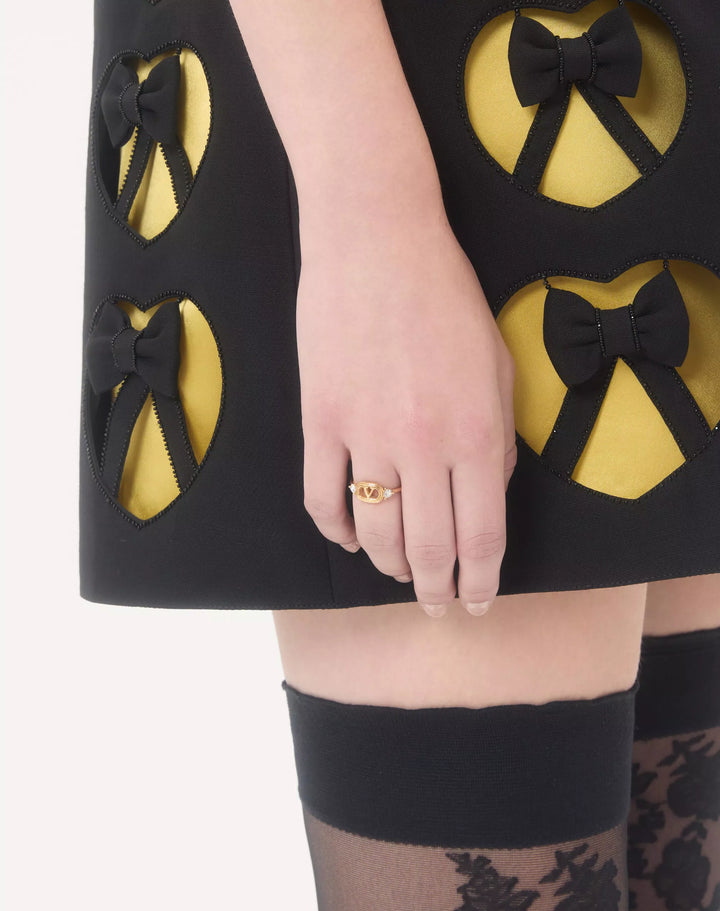 VALENTINO Ovalette Ring in Metal and Swarovski® Crystals