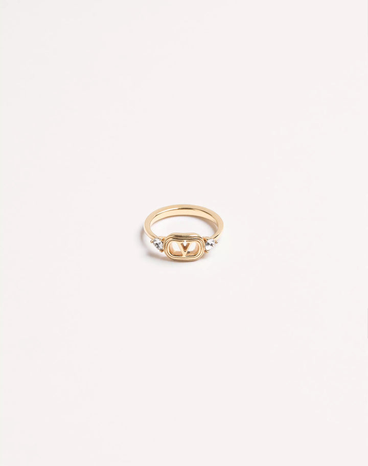 VALENTINO Ovalette Ring in Metal and Swarovski® Crystals