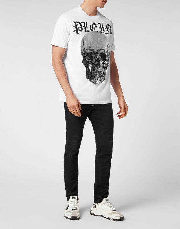 PHILIPP PLEIN T-shirt Round Neck SS with Crystals Skull