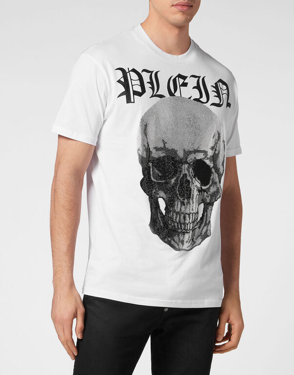 PHILIPP PLEIN T-shirt Round Neck SS with Crystals Skull