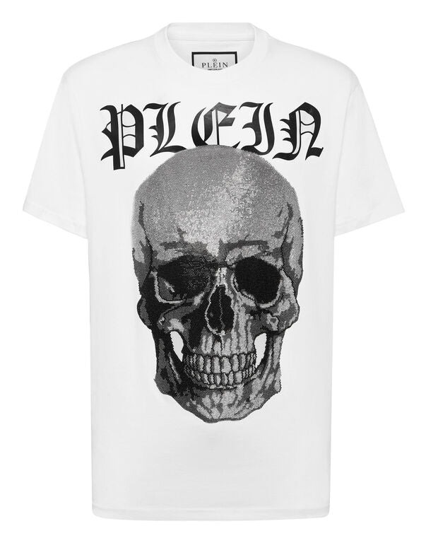 PHILIPP PLEIN T-shirt Round Neck SS with Crystals Skull