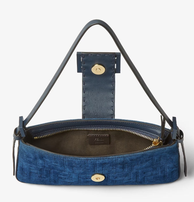 Fendi Baby B. Blue FF denim flocked mini-bag