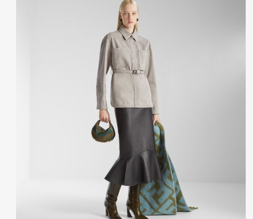 Fendigraphy Mini Mini-bag in leather and suede with two-tone inlay