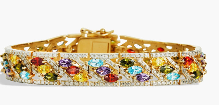 Multicolor CZ Channel Bracelet