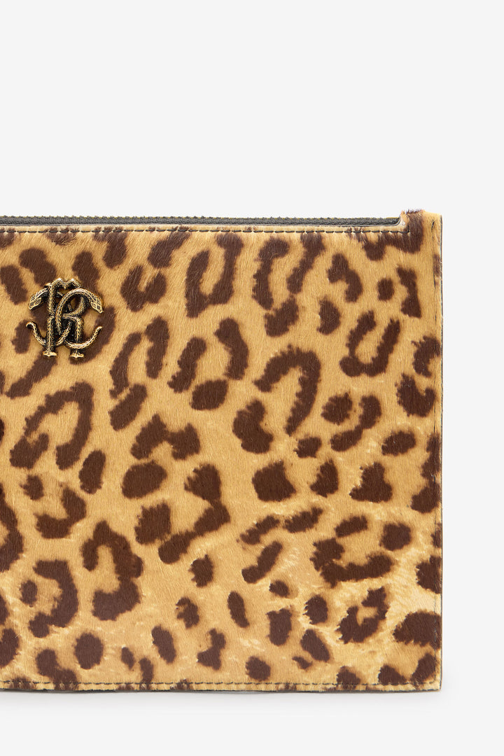 ROBERTO CAVALLI Small Jaguar-Skin Print Clutch