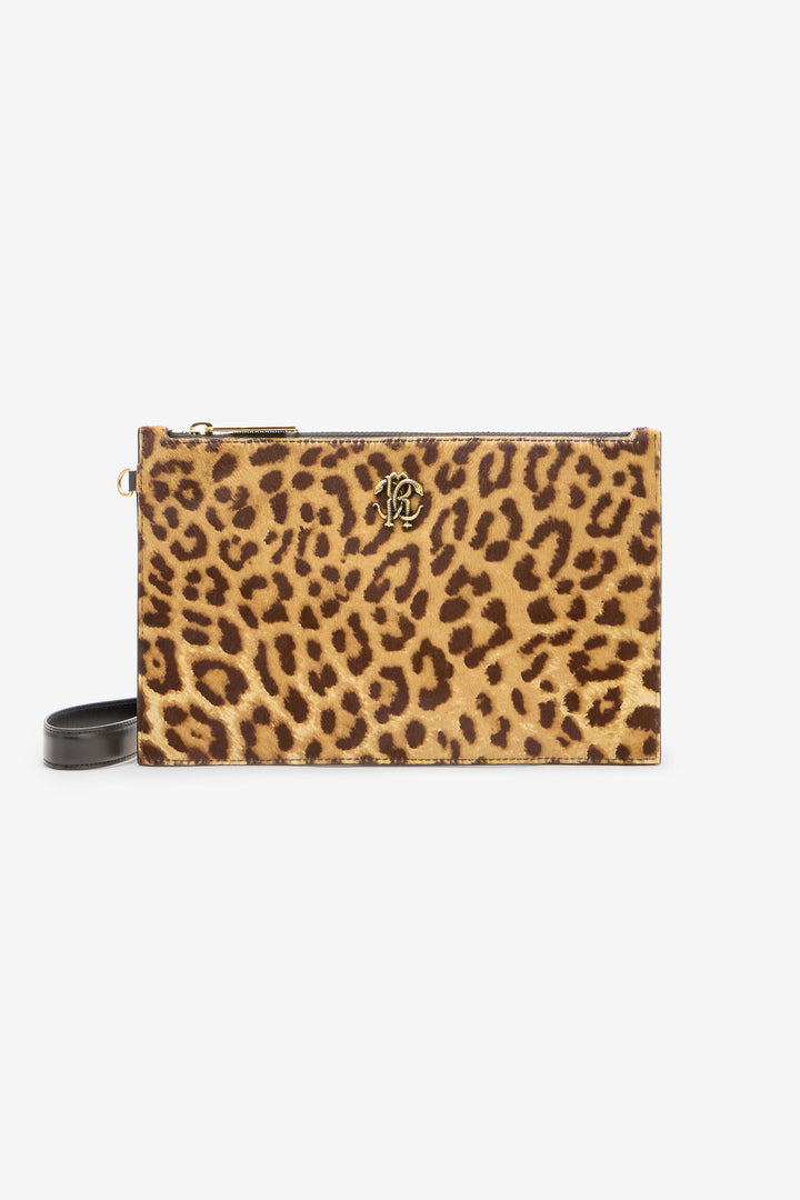 ROBERTO CAVALLI Small Jaguar-Skin Print Clutch