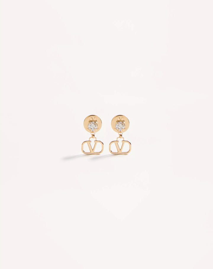 VALENTINO Vlogo Signature Earrings In Metal And Swarovski® Crystals