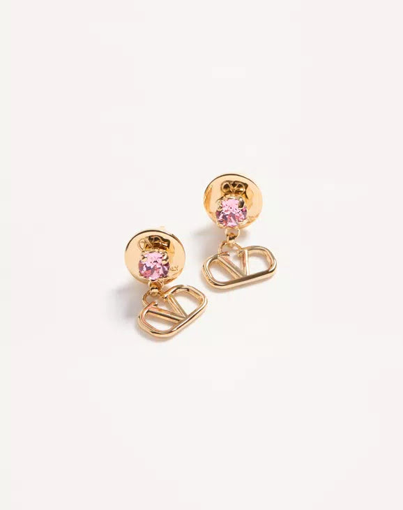 VALENTINO Vlogo Signature Earrings In Metal And Swarovski® Crystals