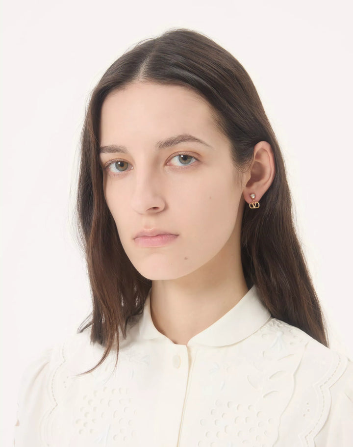 VALENTINO Vlogo Signature Earrings In Metal And Swarovski® Crystals