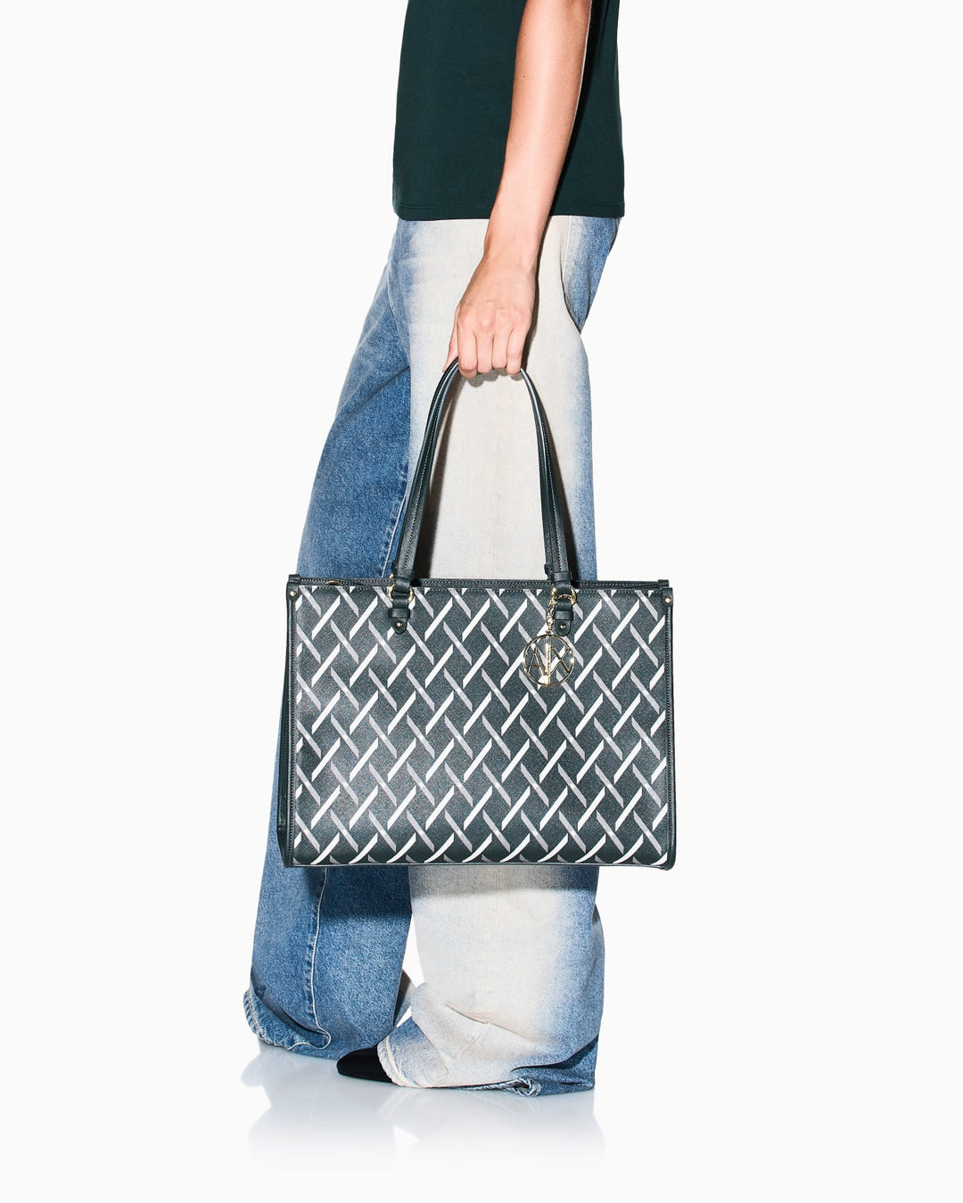 ARMANI Shopping bag with allover pattern