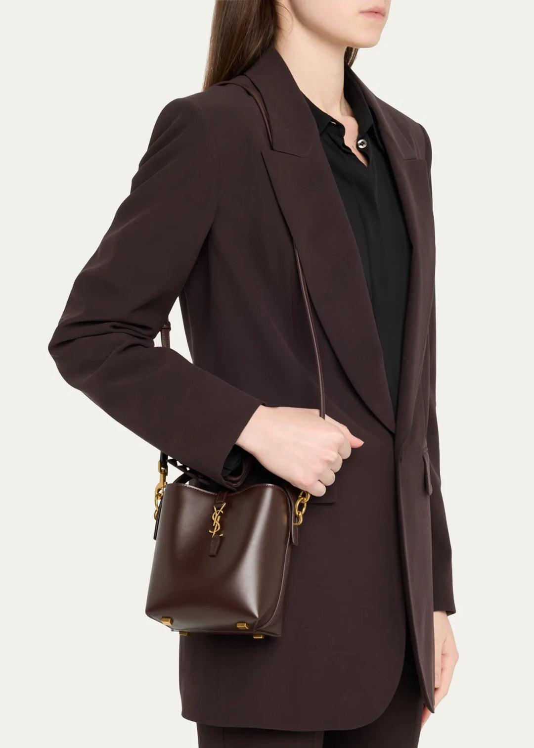 Saint Laurent Le 37 Mini YSL Bucket Bag in Smooth Leather