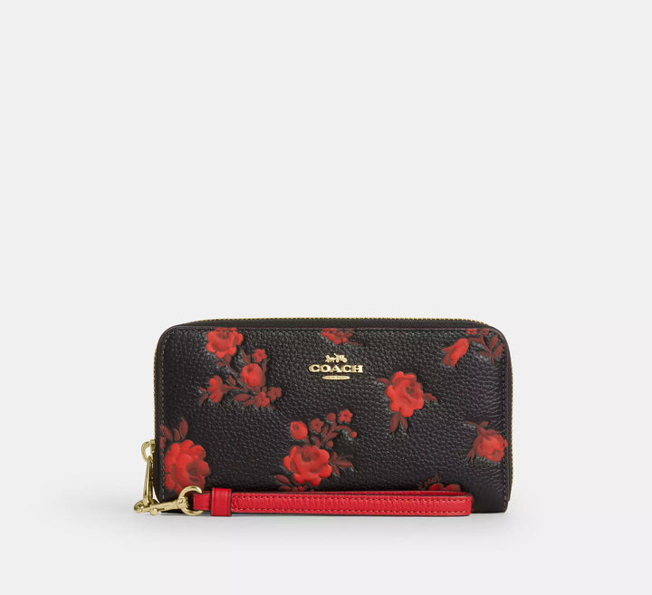 COACH Long Zip Around Wallet With Floral Print