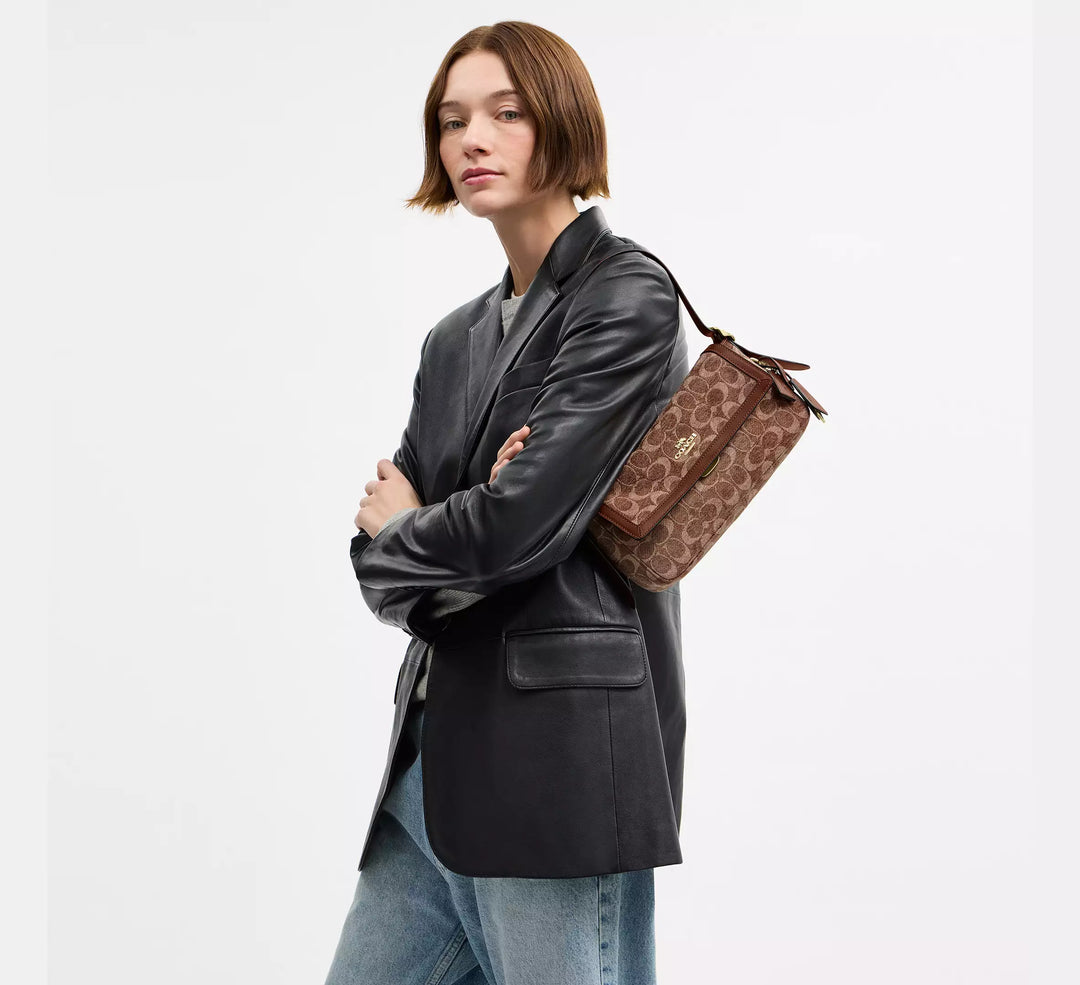 COACH Etta Small Flap Shoulder Bag In Signature Chenille