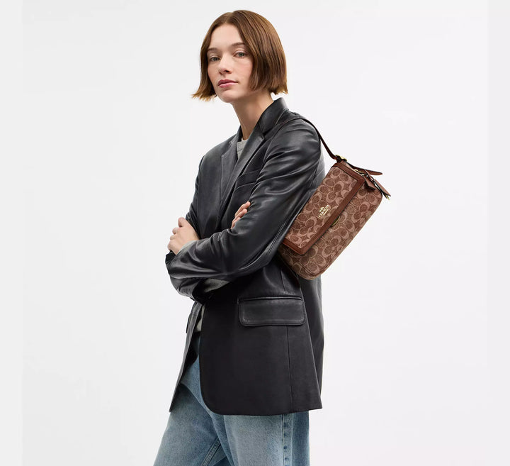 COACH Etta Small Flap Shoulder Bag In Signature Chenille