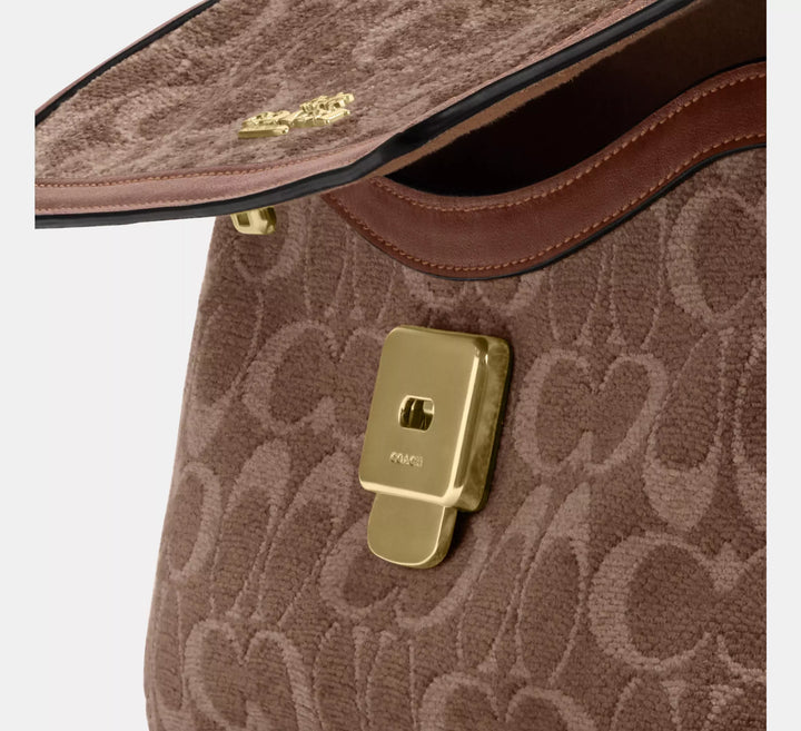 COACH Etta Small Flap Shoulder Bag In Signature Chenille