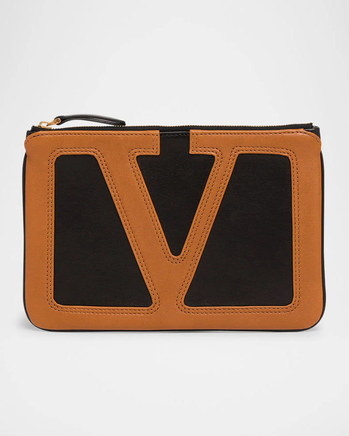 Valentino Garavani Viva Superstar Leather Envelope Clutch Bag