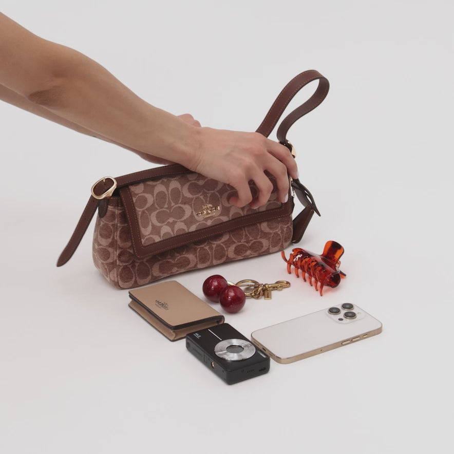 COACH Etta Small Flap Shoulder Bag In Signature Chenille